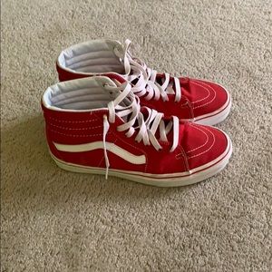 Men’s Red High Top Vans Size 8.0